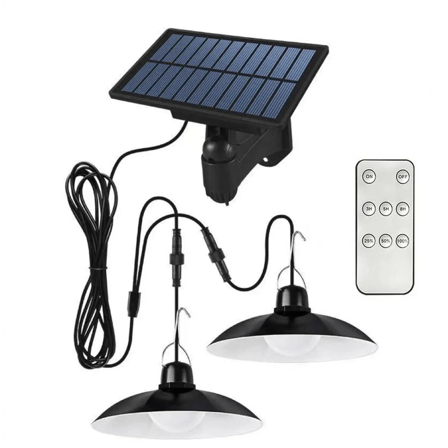 Luz colgante Solar IP65, lámpara Led impermeable con energía Solar con Control remoto, lámpara colgante para acampar y jardín al aire libre: Luna Azul / 0-5 W