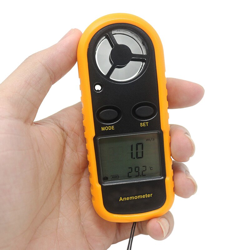 GM816 Mini Digitale Anemometer Windsnelheid 0 ~ 30 M/s Temperatuur Meter 10 ~ 45C Met Lcd Backlight Display