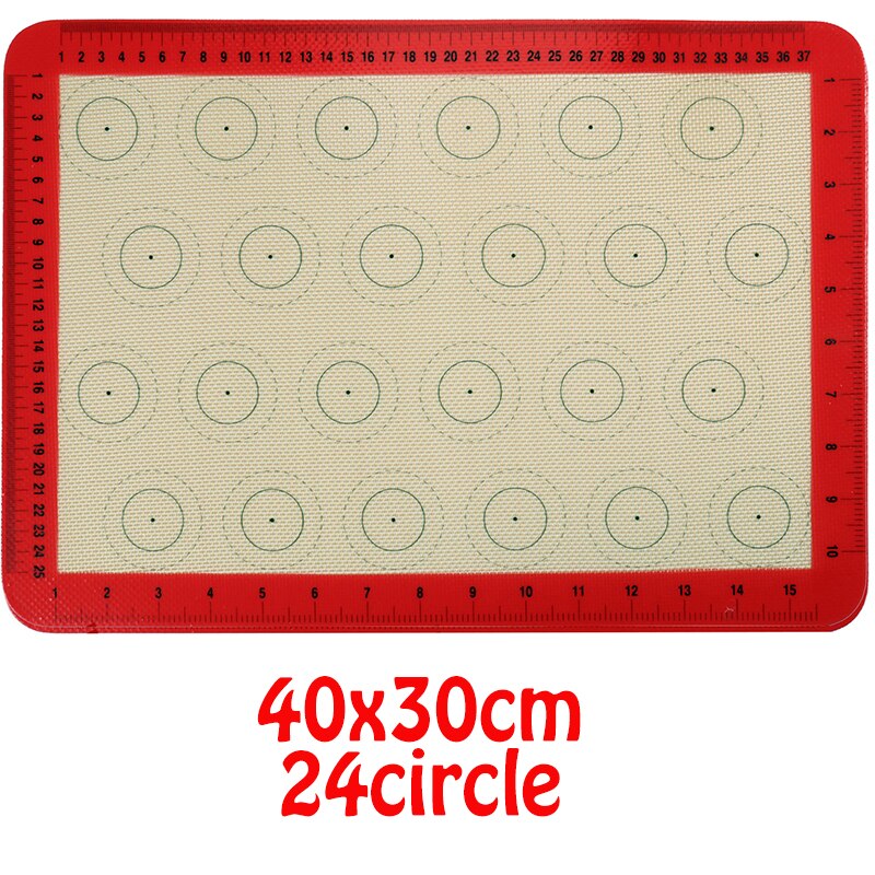 Macaron Silicone Baking Mat Pad Carpet 40x30/60x40 Non-stick Oven Cooking Dough Rolling Mat Tool Bakeware Pastry Accessories: 40x30cm 24circle