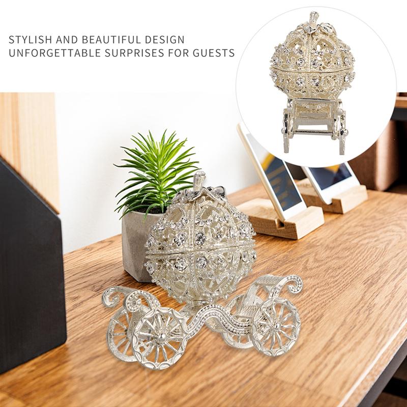 1pc Durable Delicate Jewelry Box Carriage Adornment Pumpkin Carriage Ornament Carriage Crafts Crown Adornment for Room