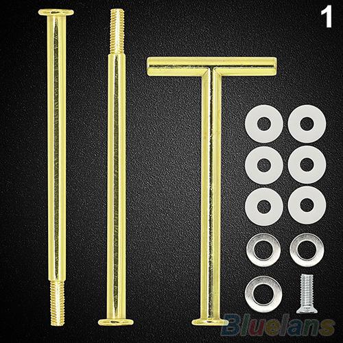 Multi-Stijl 2 Of 3 Tier Plaat Handvat Fitting Hardware Staaf Tool Taart Plaat Stand Verjaardagsfeestje Baby Shower bruiloft Kirsite: Golden T Shape