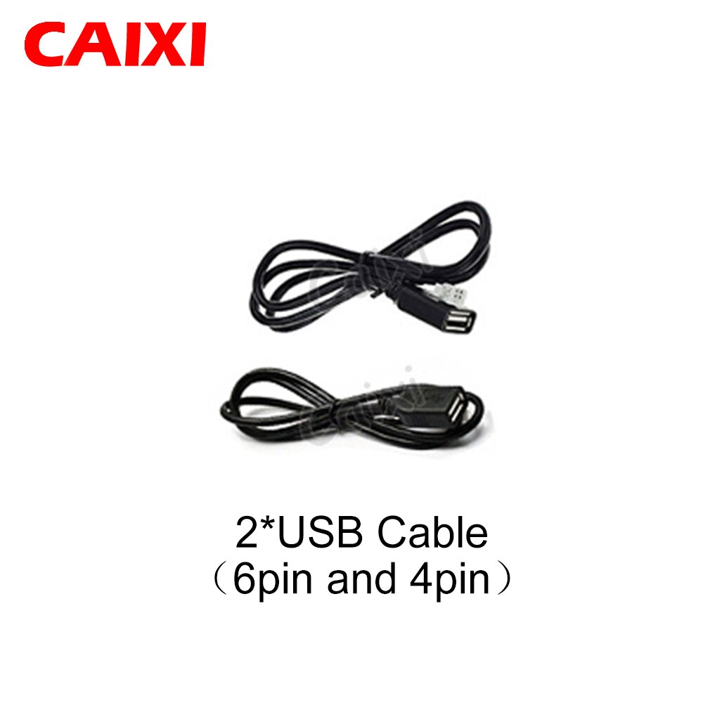 Caixi 2 din android bilradio rca output linje hjælpeadapter kabel usb kabel gps antenne ekstern mikrofon: Dobbelt usb -kabel