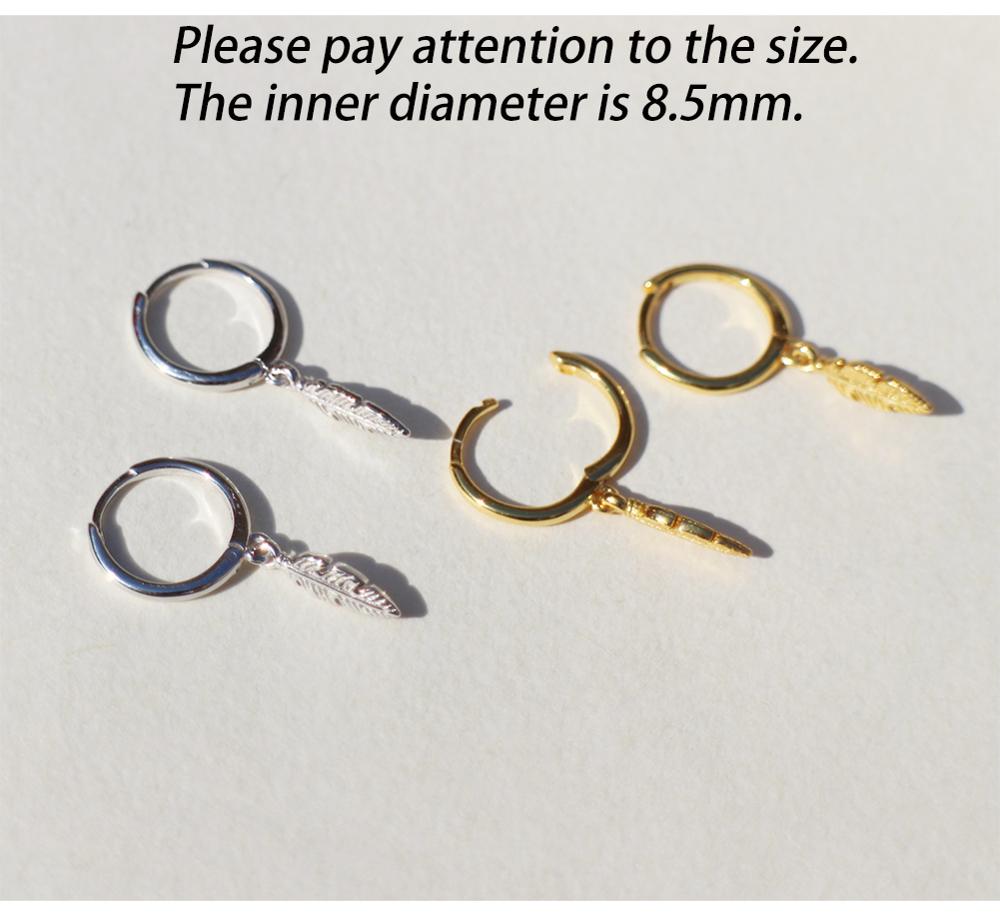 925 Sterling Silber Ohrring Feder Lassen Kurzen Ohrring Persönlichkeit Wilden Trend Weibliche Mädchen Frau Silber Ohr Schmuck