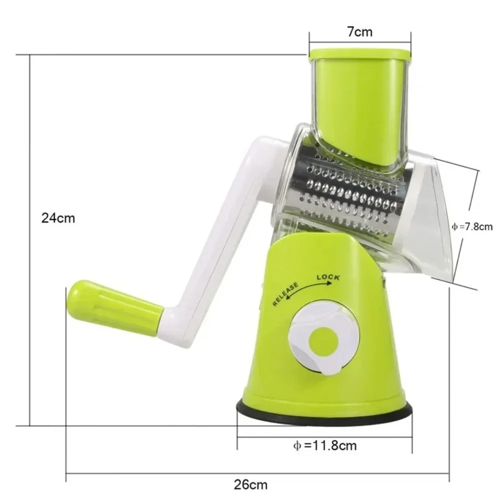 Gemüses ch neider & Slicer manuelle Küchen käse hack maschine mit 3 scharfen Fässern multifunktion aler Knoblauch kartoffel schredder