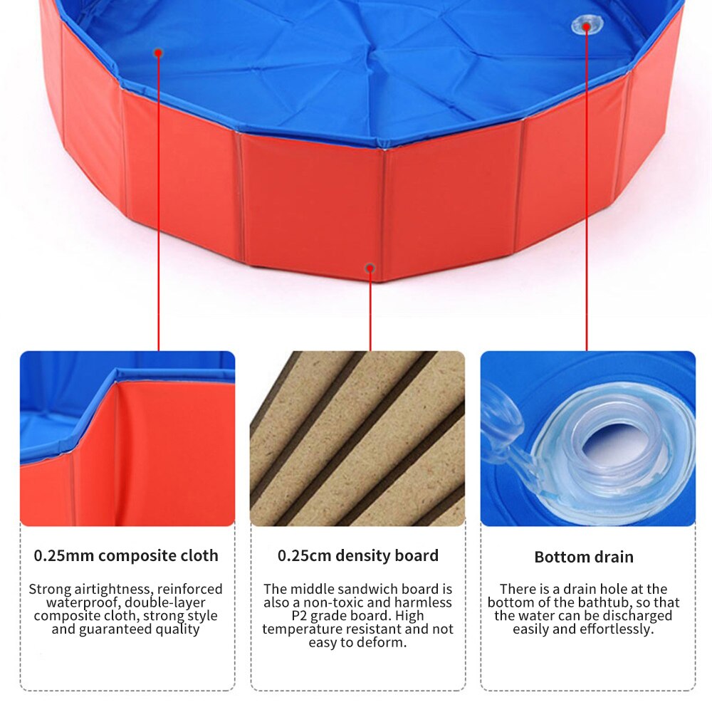 Portable Dog Swimming Pool Foldable Pet Dog Bath Pool Pet Bath Swimming Tub Collapsible Pet Bathing Tub for Dogs Cats Pet Shower