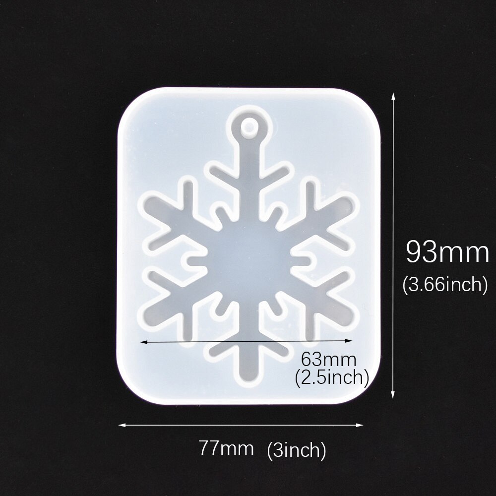 SNASAN christmas snowflake pendant Silicone Mold for jewelry making Resin jewelry tool UV epoxy resin molds decorative crafts: DZ73-No3