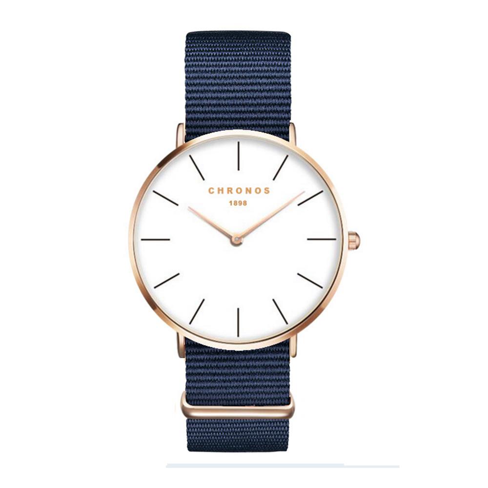 CHRONOS 1898 Lässig Nylon Uhren Damen Männlichen Minimalistischen Dünne Armbanduhren Paar Liebhaber Uhr Relogio Masculino CH02