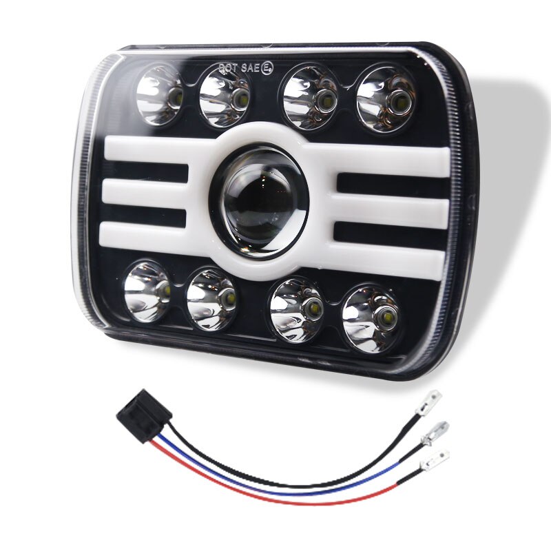 500w 7 x 6 " 5 x 7 " led phare hi lo beam drl 6000k pour jeep cherokee xj