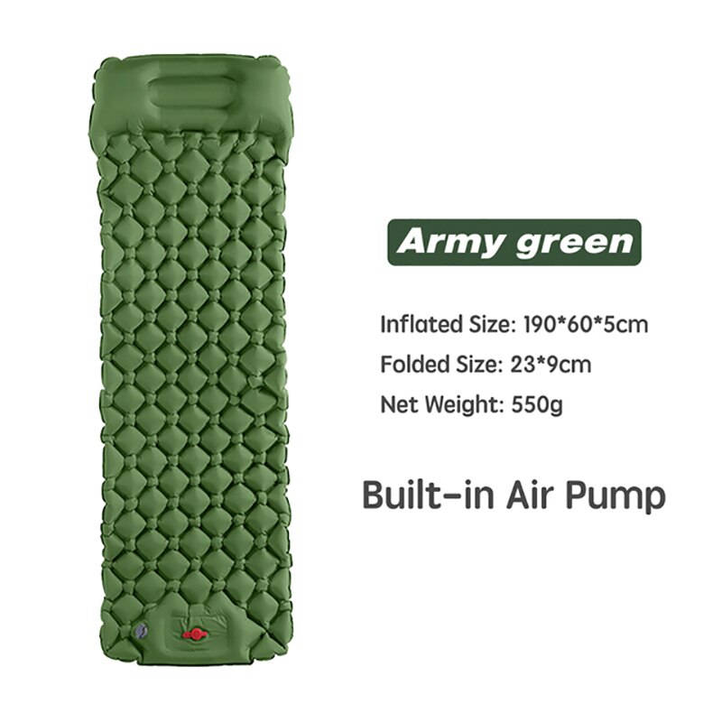 Camping Inflatable Mattress Outdoor Sleeping Pad With Pillows Waterproof Inflatable Air Mattresses Tourism Camping Equipment: S