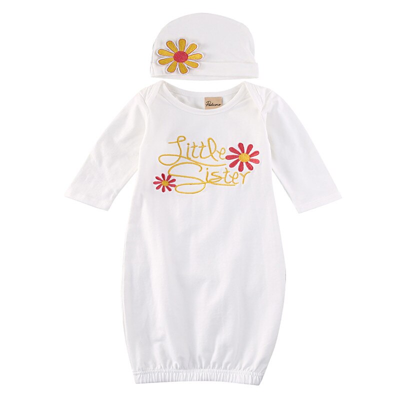 Bomuld baby dreng piger tynd søvn sove fuld ærme til sommer sengetøj baby bebe sække soveposer kjole hat 2 stk: Hvid / 3m