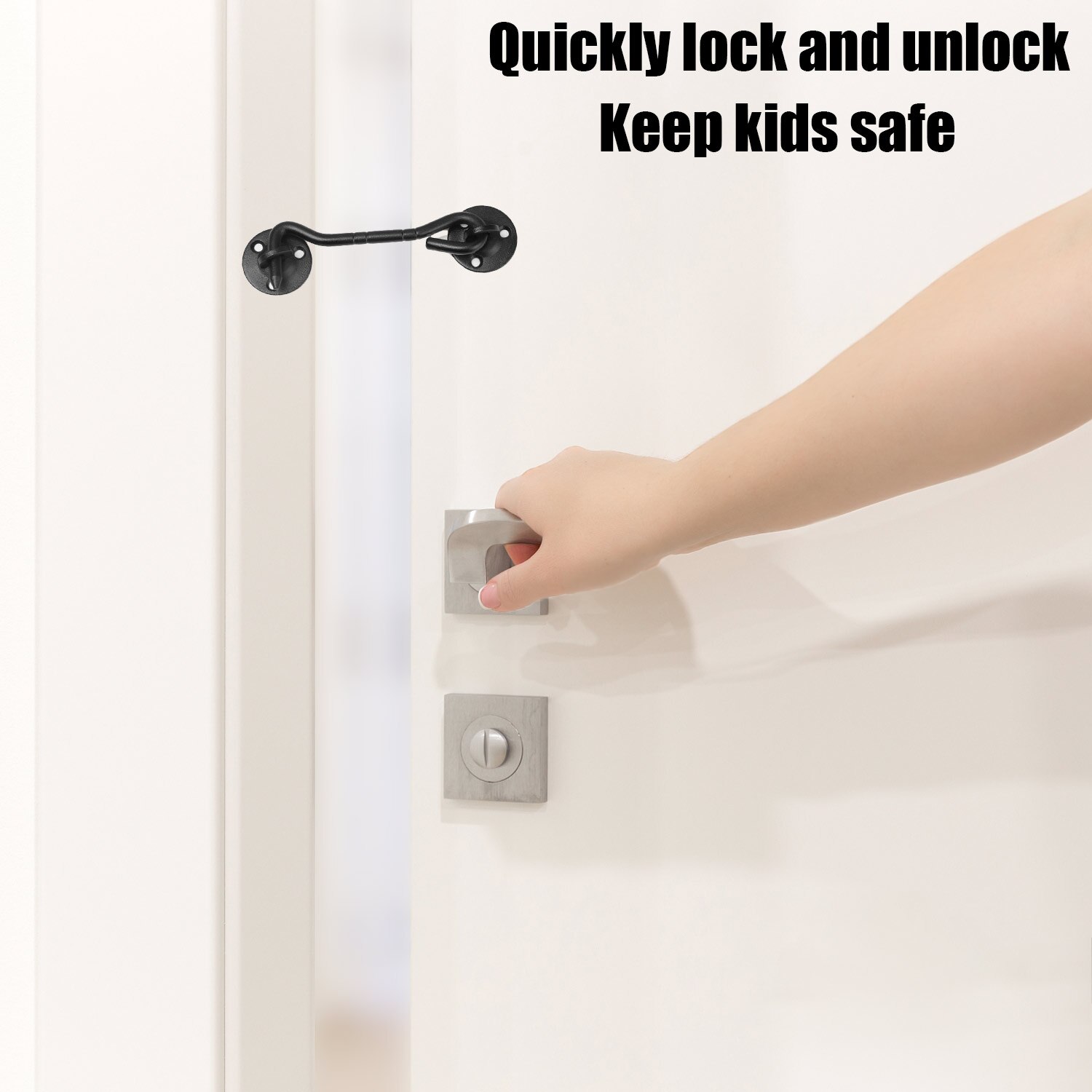 4 inch Cabin Hook Barn Door Latch Doors Bathrooms Windows Eye Latch Stainless Steel Silent Gate Hook with screws