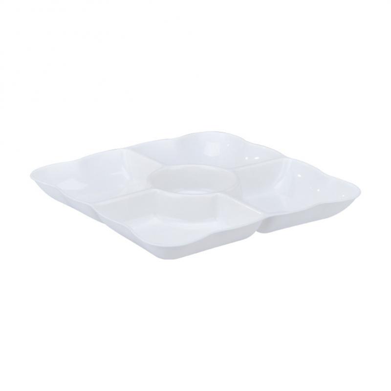 1pc 6-Compartment Food Storage Tray Dried Fruit Snack Plate Appetizer Serving Platter For Party Candy Pastry Nuts Dish Tableware: 03
