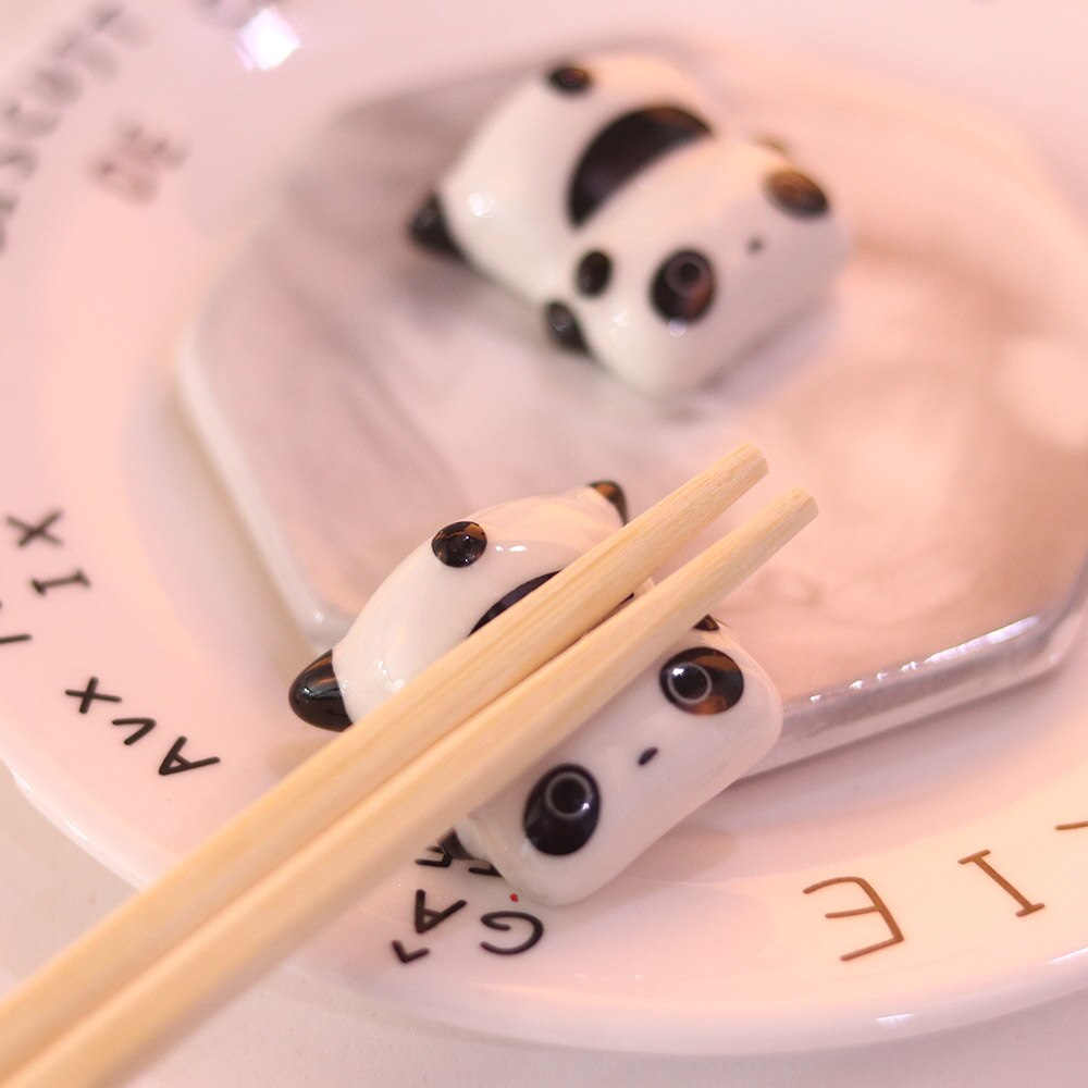 Japanse Stijl Chopstick Rack Leuke Panda Vorm Keramische Ware Porseleinen Lepel Eetstokjes Houder Keuken Eetkamer Servies Decor