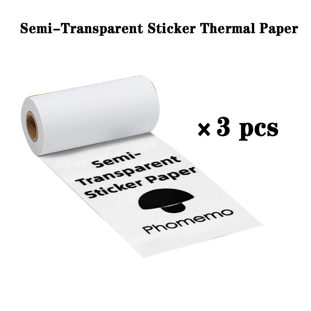 Papier phomémo imprimable, pour imprimante thermique, rouleau auto-adhésif, pour phomémo M02/M02S/M02Pro, étiquettes,: Paper 3