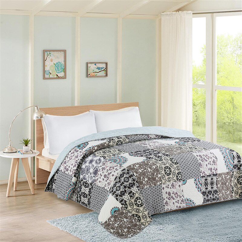 Beddengoed Zomer Gedrukt Quilts Dekens Patchwork Gewatteerde Dekbed Bed Cover Home Textiel Amerikaanse Lucht Cconditioning Quilt: 05