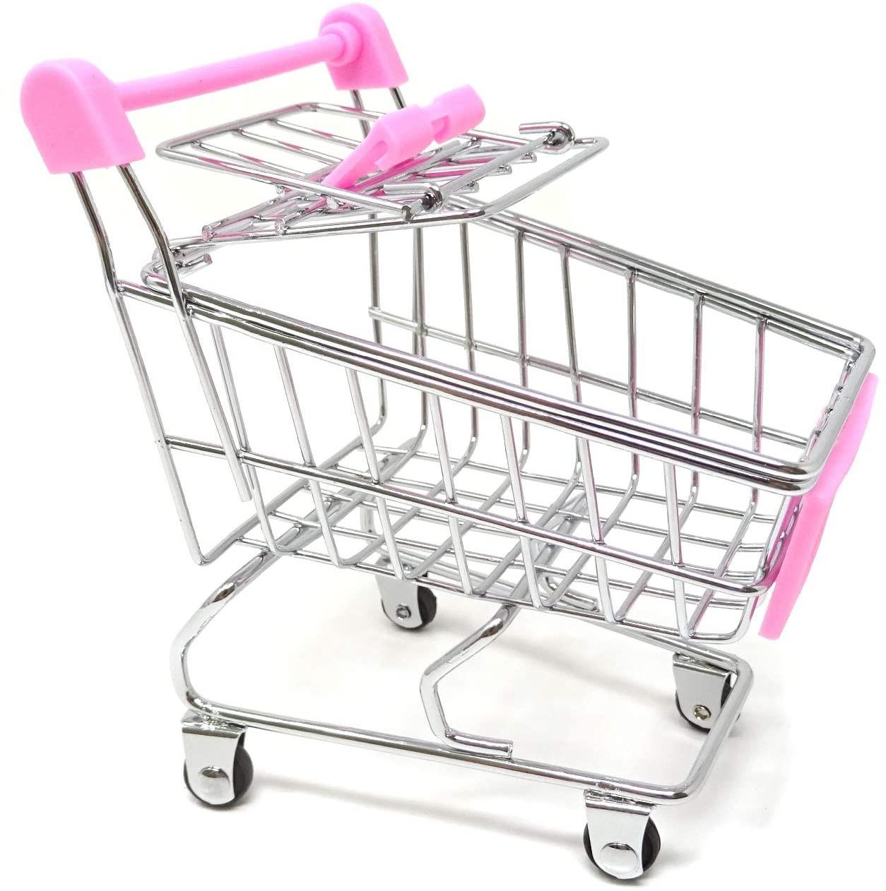Shopping Cart With Sturdy Metal Frame Play Sets & Kitchens Heavy-gauge Steel Construction Mini Children Handcart Simulation: A