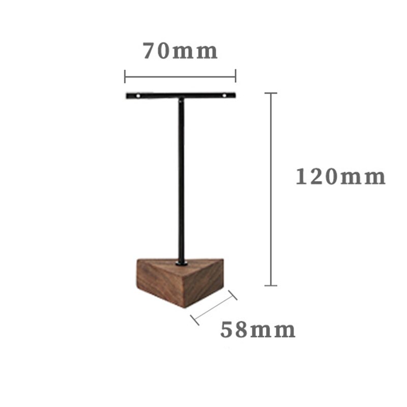 3Stck verdreifachen-enge getrieben T-Bar Ohrringe Schmuck Schießen Requisiten Nussbaum Ornamente Schmuck Anzeige Stand
