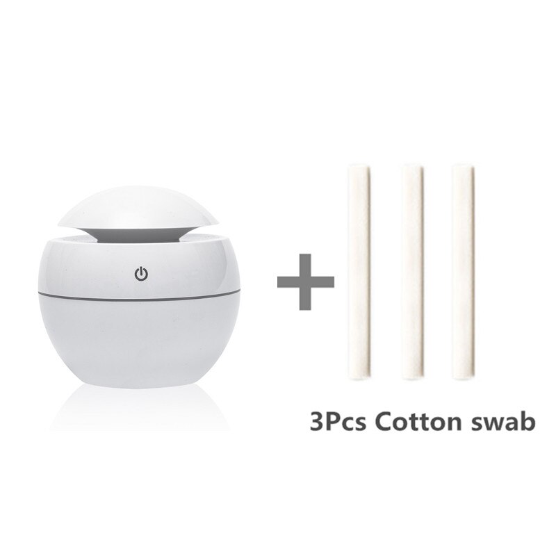 USB Aroma Essential Oil Diffuser Ultrasonic Cool Mist Humidifier Air Purifier 7 Color Change LED Night light for Office Home: Light Grey