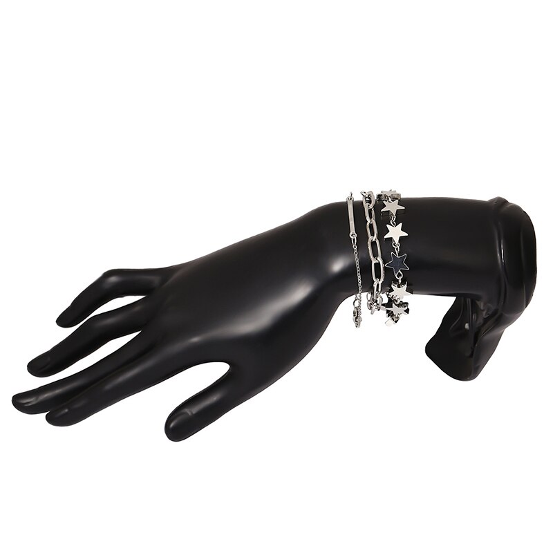 Boho Punk schwer Metall Sterne Kette Armbinde Armreif Frauen Männer Armbinde Steampunk Schloss Armbänder Freund Paar Schmuck