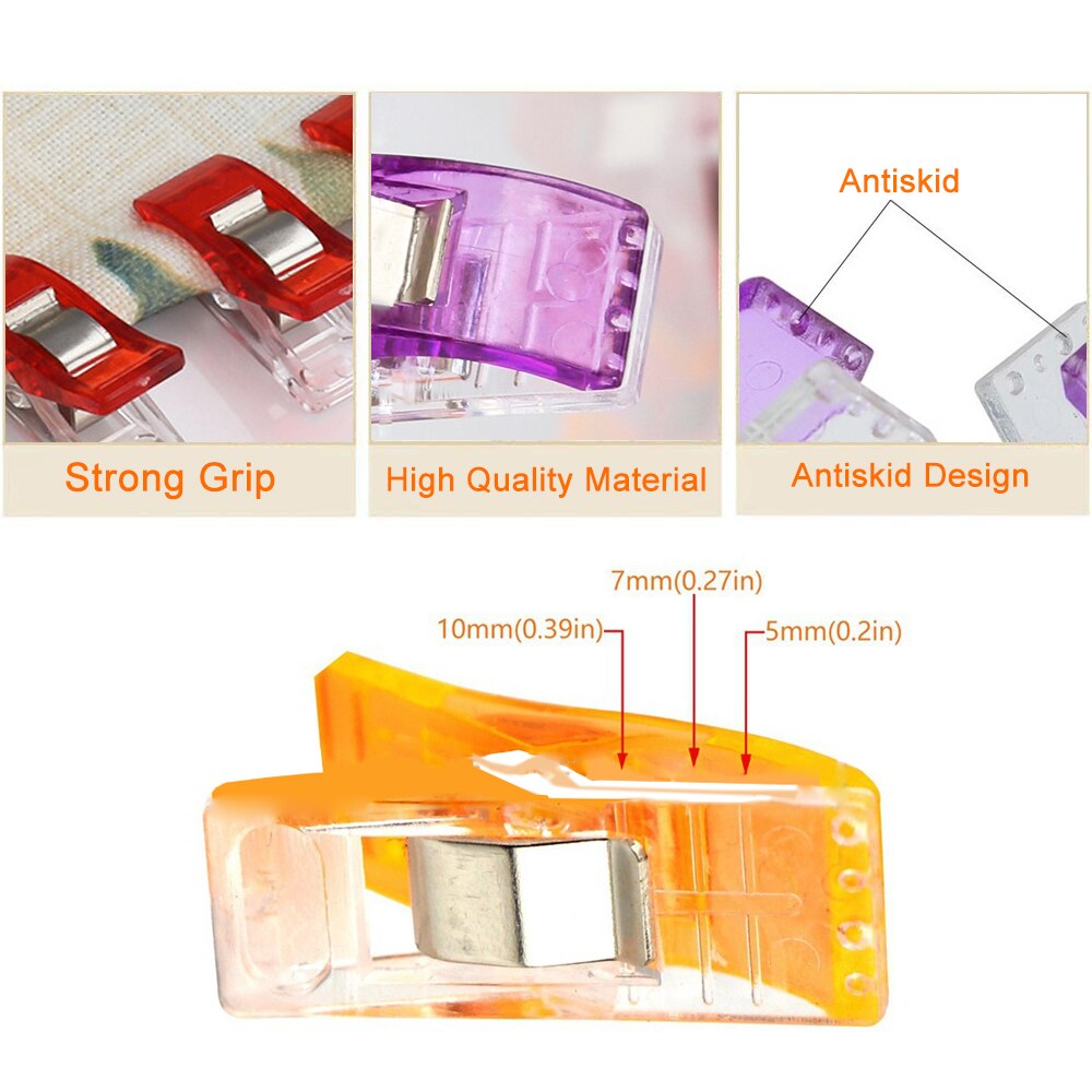 Sewing Clips Quilting Clips Plastic Clips Sewing Fabric Clamps Patchwork Craft Clips Multicolor Clothing Clip Holder 10/20/50Pcs
