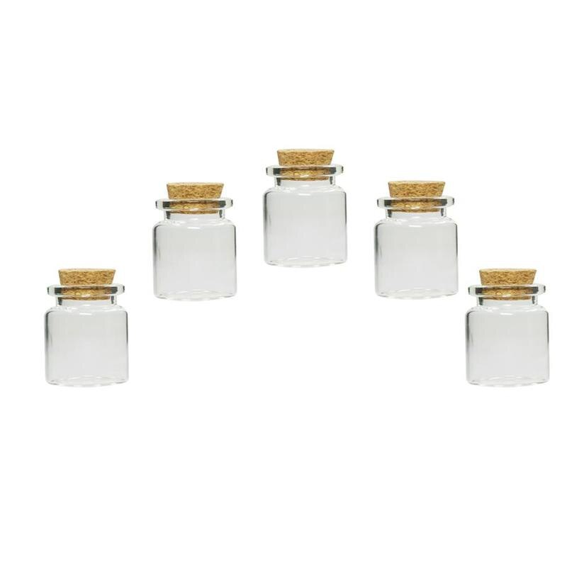 5 Stks/set Kurk Kleine Glazen Fles Mini Diy Ornament Glazen Fles Decoratie Fles Collectie Fles
