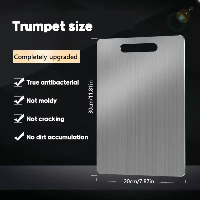 316 Stainless Steel Panel and Chopping Board Kitchen Household Thickened Double Sided Cutting Board Block Kneading Dough Board: Red