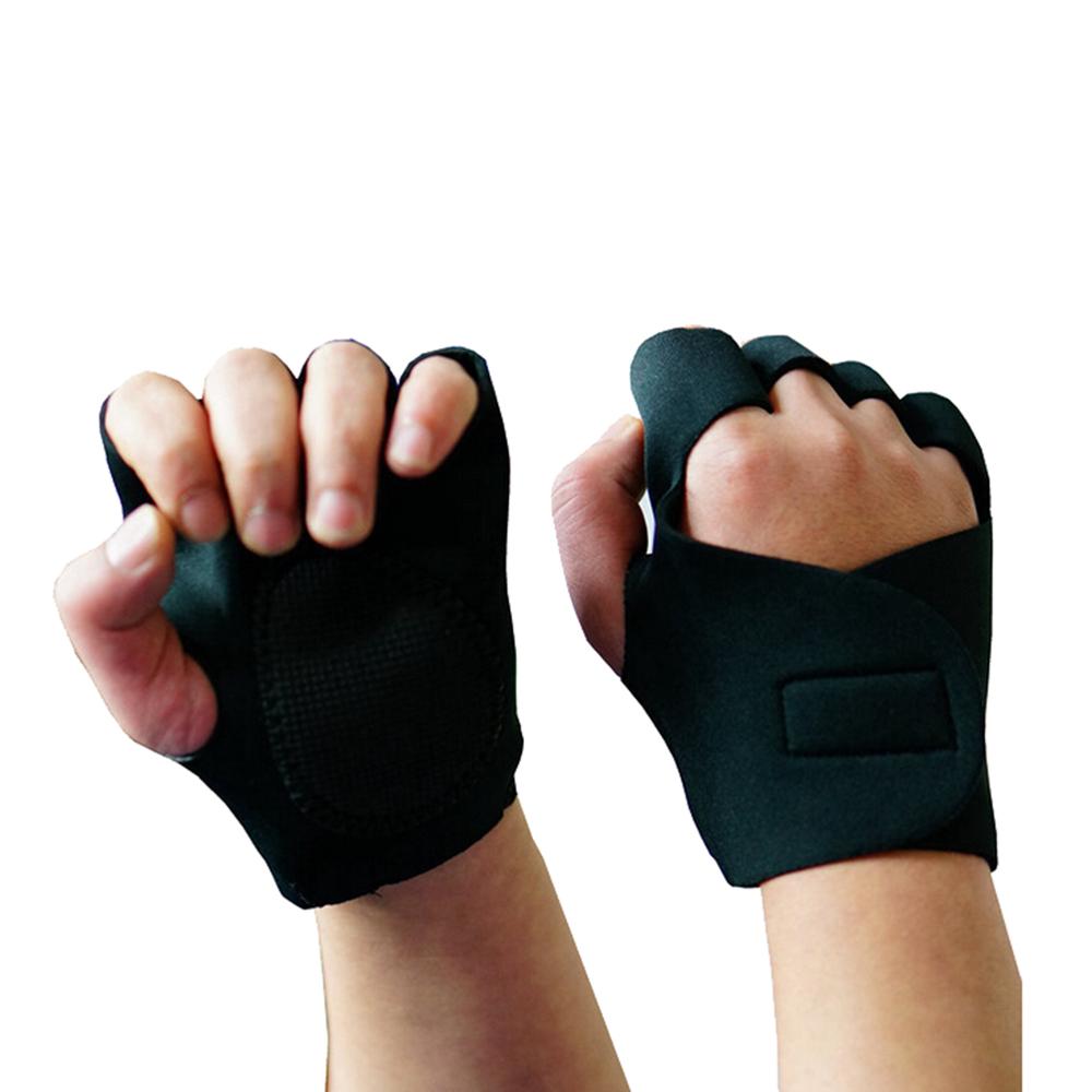 1 paire haltérophilie fitness gants antidérapants musculation entraînement équipement de protection noir gants de protection demi-doigt gants: Default Title