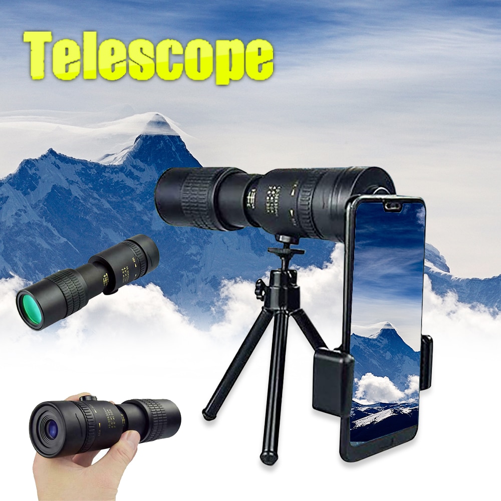 4K 10-30x30mm Night Vision High-definition High-power Telescope Telescope Super Telephoto Zoom Monocular Telescope Tripod