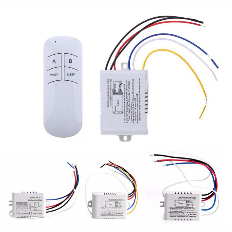 3 Port Wireless Remote Control Switch ON/OFF 220V Lamp Light Digital Wireless Wall Remote Switch Receiver Transmitter