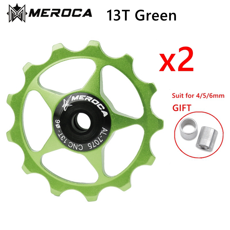 MEROCA 2 stücke MTB Rennrad Schaltwerk Rolle einstellen Fahrrad Jockey führen Rad Unterstützung 8-11 Geschwindigkeit 11T 13T für Shimano Sram: Orange