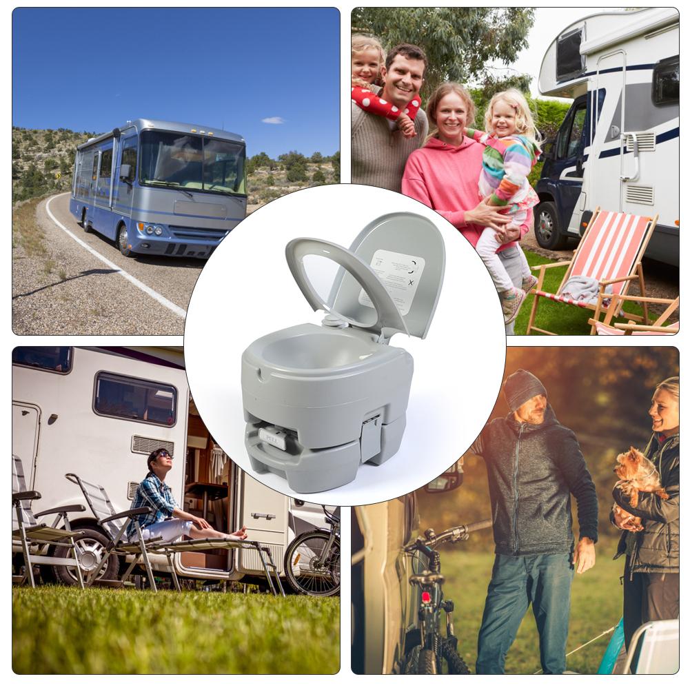 12L Car Toilet outdoor Portable Toilet Push-button Comfortable Flush Toilet Commode Potty for Camping Hiking Trip