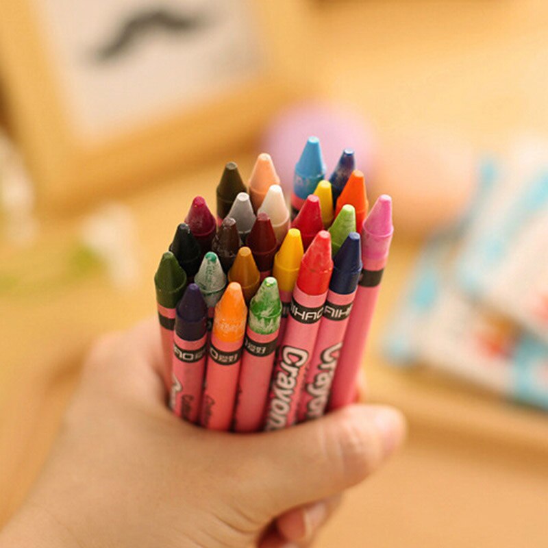 24 pcs/lot Non-toxic waterclor caryon kids oil pastels material escolar papelaria school supplies pen stationery