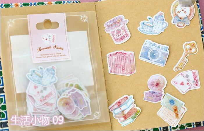 Special Price! 65-70 Pieces / More Romantic Mini Paper Sticker Bag Diy Diary Planner Decorative Map Scrapbook Kawaii Stationery: Navy Blue
