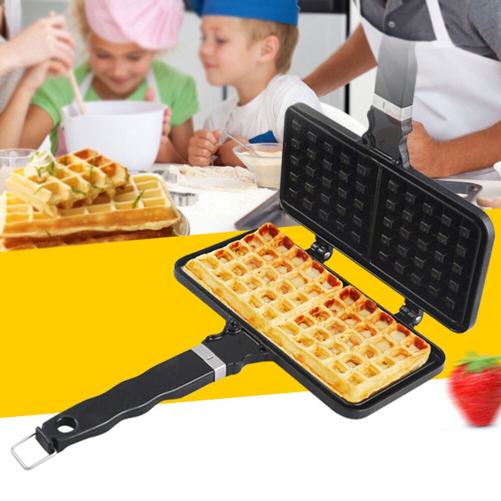 Non Stick Stove Top Waffle Iron Baking Pan Hanging Hole DIY Non Toxic Kitchen Making Tool With Hanging Hole