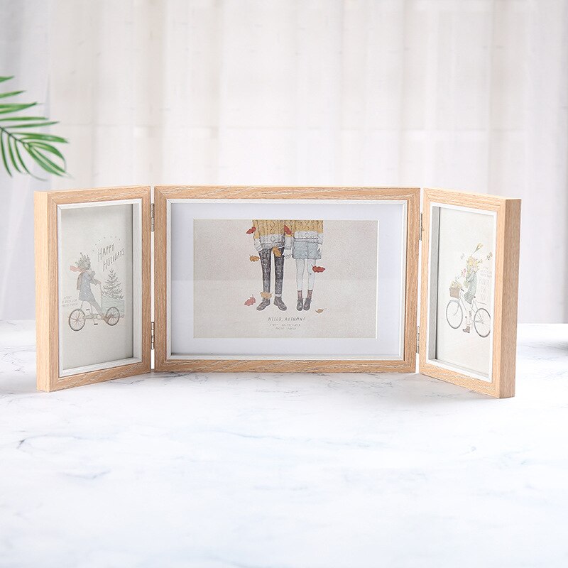 Album Photo pliable à trois niveaux | Cadre de Photo, multifonction, pour galerie de photos, décoration d'étudiant: A / 6 pouces
