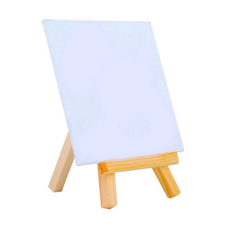 3 by 5 Inch Tiny Wood Easels Set for Paintings Craft Small Acrylics Oil Projects, Pack of 12