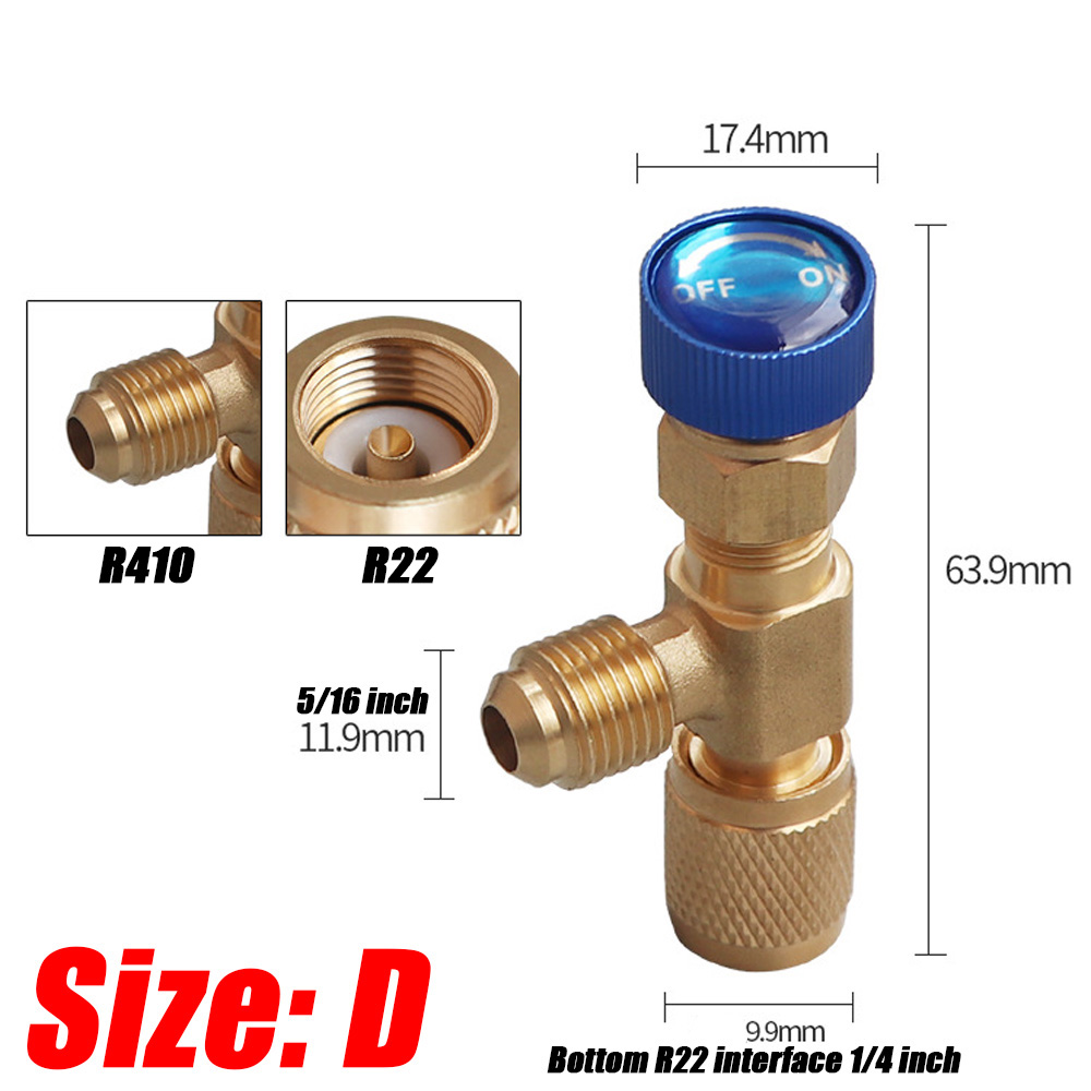 1/2/4PCS Air Conditioning Refrigerant Safety Valve R410A R22 1/4" Refrigeration Charging Safety Liquid Adapter Hand Tool Parts: Red