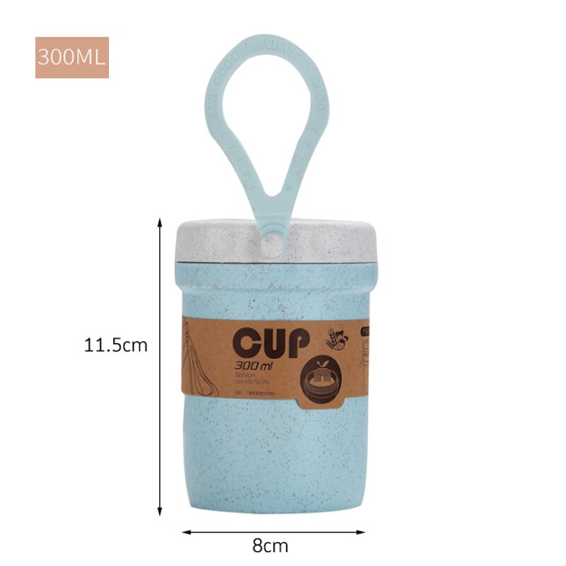 Cute Girl Heart Lunch Box for Office Worker Insulation Bento Boxes Microwave Lunch Box Food Storage Container Lunchbox: Soup cup blue