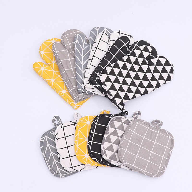 Gants de cuisine antidérapants en coton, à la , pour four à micro-ondes