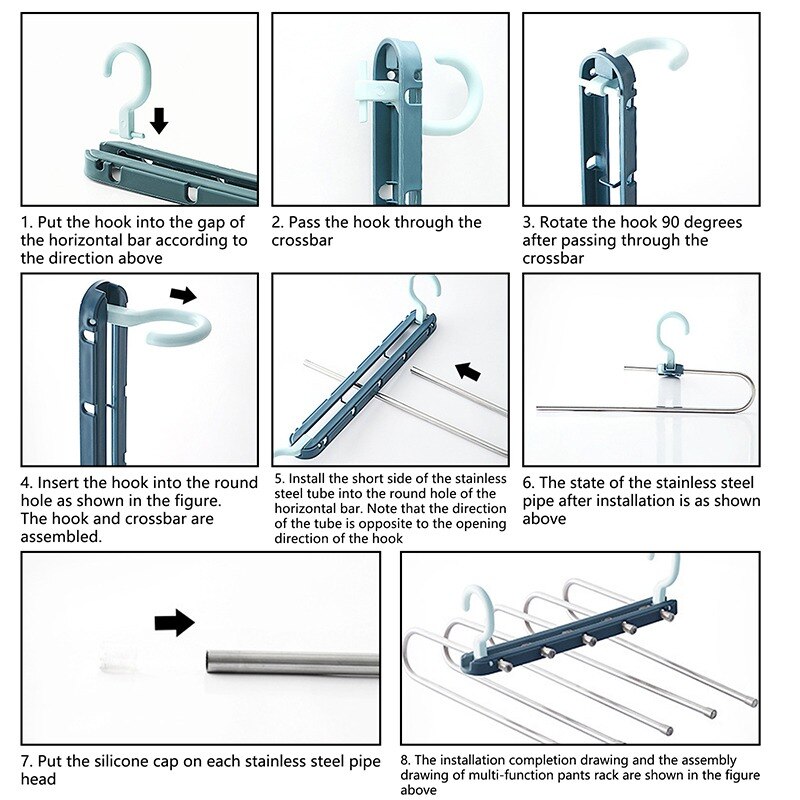 5 szczebel wieszaki na ubrania szafa organizator wielofunkcyjne spodnie spodnie wieszak stojak ze stali nierdzewnej na ubrania organizador