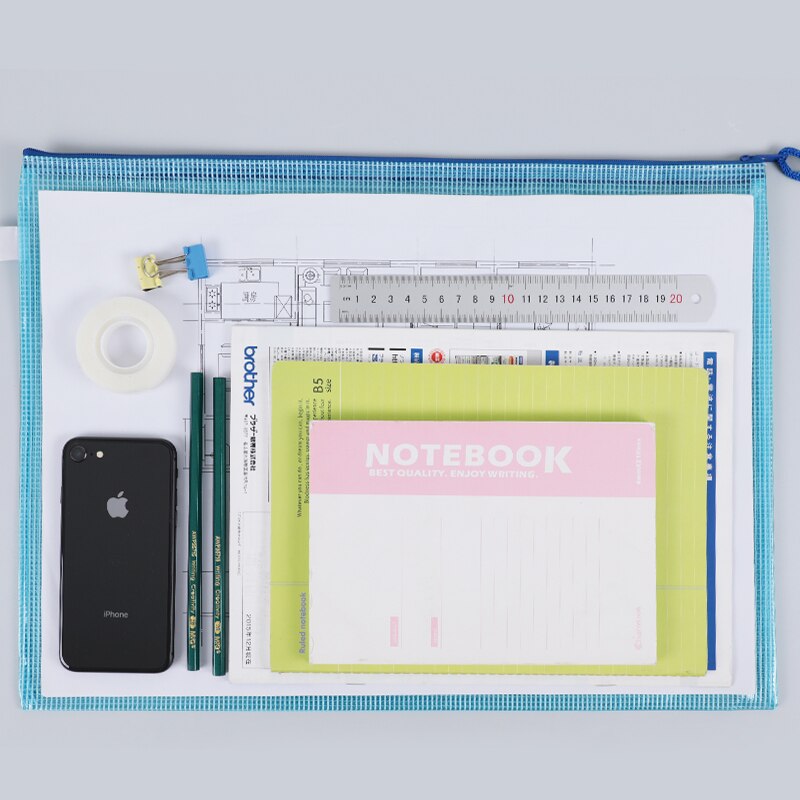 A3 Zipper Pouch Document Bag Waterproof Zip File Folders Artwork Storage School Office Supplies 8k Drawing Paper Storage Bags
