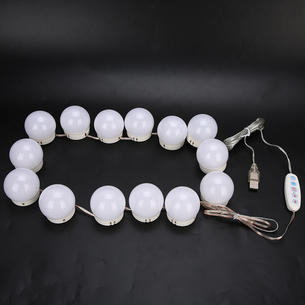 LED Cosmetic Mirror Light Bulb USB Charging Dressing Table Light DimmerSwitch Vanity Light Pocket Mirror For Dressing Table