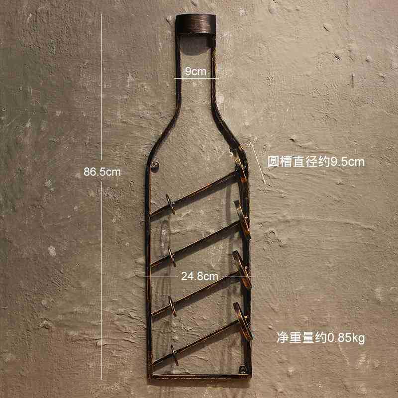 Repisa de hierro para colgar botellas de vino, marco de pared decorativo de metal, accesorios para bar, bares, champán, ideas europeas