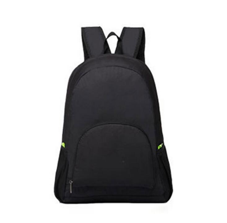 Udendørs sports rygsæk, sammenklappelig rygsæk, vandtæt computertaske, bærbar rygsæk: Sort