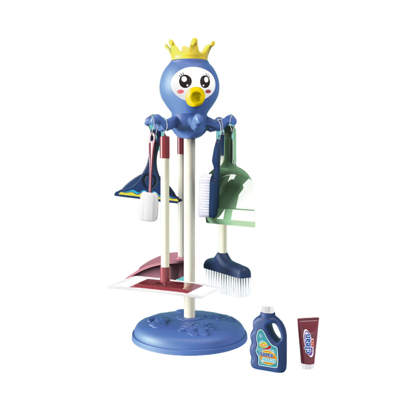 Zomer Mini Kinderen Schoonmaken Speelgoed Set Omvat Bezem En Mop Pretend Speelgoed Hygiëne Cleaning Kit Kid speelgoed: Blue