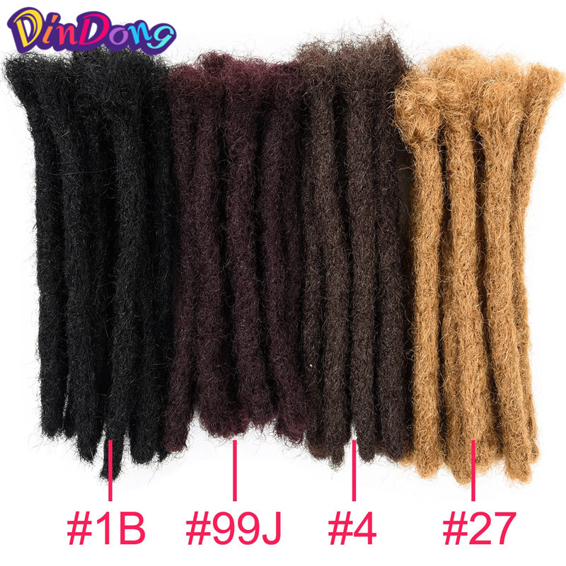 DinDong 10 inch Synthetic Dreadlocks Men Handmade Crochet Braiding 6 inch Dreadlocks Hair Extensions Hip Hop Pure Color
