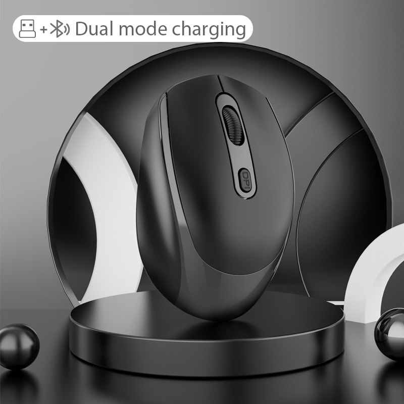 Trådlös mus bluetooth mus 2.4g dator tyst mus ergonomisk spelmus mute möss för laptop pc notebook: 006