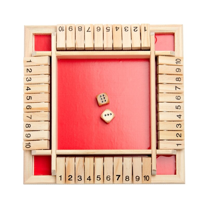 Wooden Puzzle Board Wooden Board Game Box Classic Dice Board Toy for Kids Game Christmas Family Party