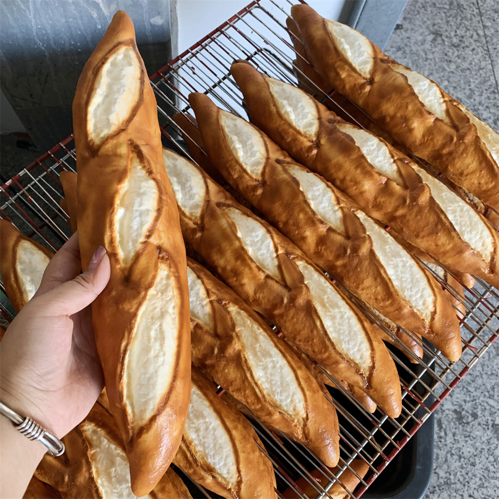 Soft Plastic Baguette Model Sourdough Prop Brunch Wheat Bread Kitchen Bakery Shop Butter Suga Salt Display Order Show Chocolate