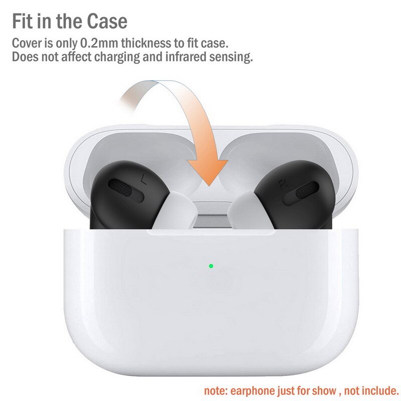 TENNMAK Non Slip Silicone Ear Cover Eartips Compatible with AirPods Pro Eartips Skin Cover Case (fit in the case)